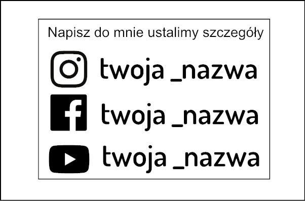 naklejki na samochód na auto social media dowolny napis z twoją nazwą nfc instagram facebook