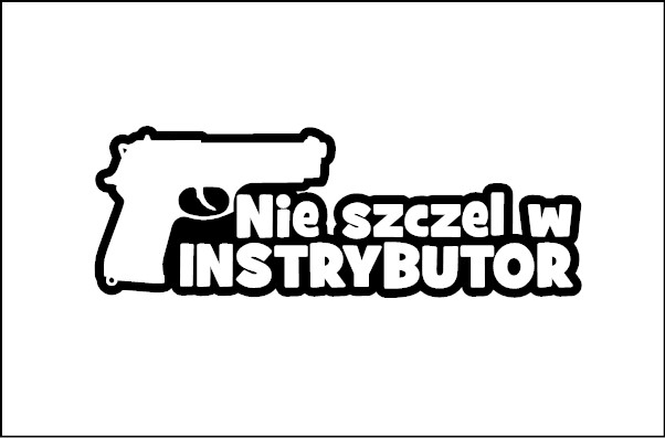 naklejki na samochód na auto pistolet i napis nie szczel w instrybutor