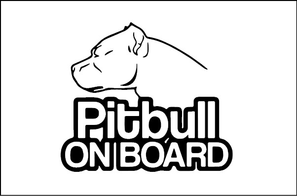 naklejka na samochód na auto pies pitbull on board