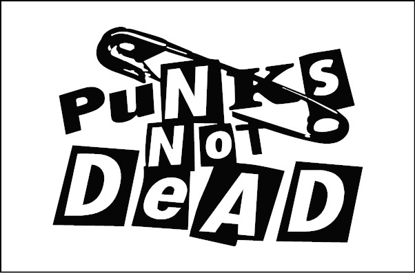 Naklejka z napisem Punks not dead